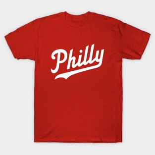 Philly Script - Red/White T-Shirt